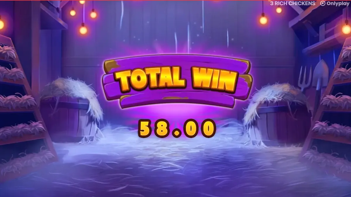 Interface colorida e temática de fazenda do slot 3 Rich Chickens