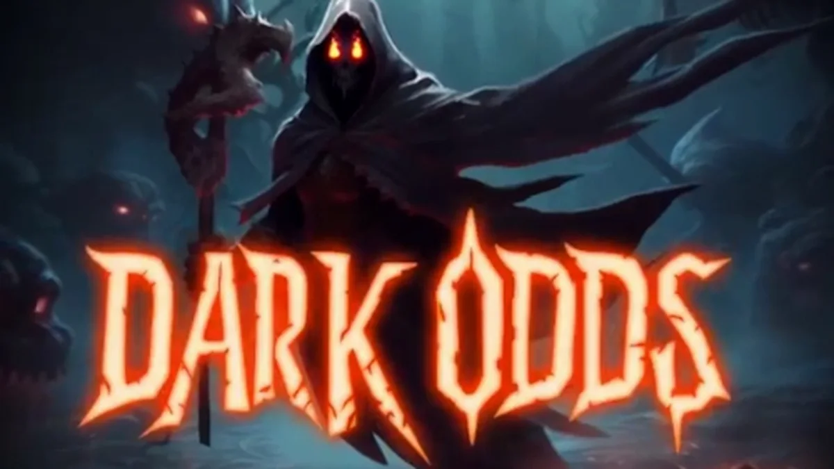 Interface do jogo de slot Dark Odds com tema de Halloween